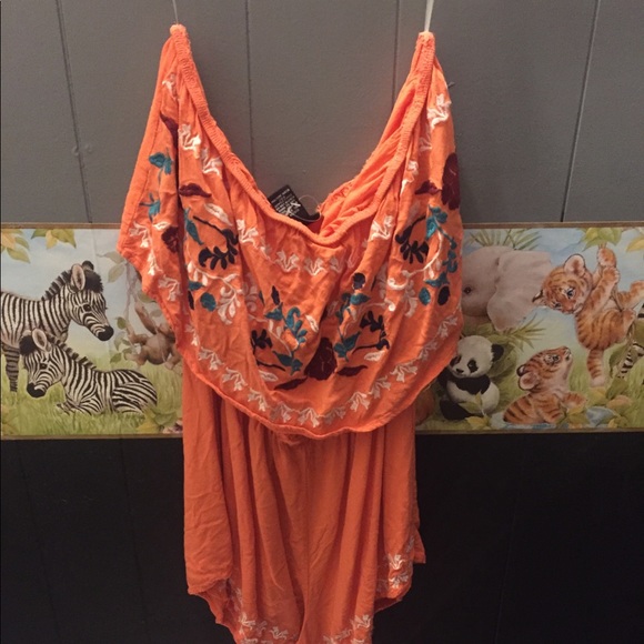 Rue21 Other - Rue 21 orange strapless romper